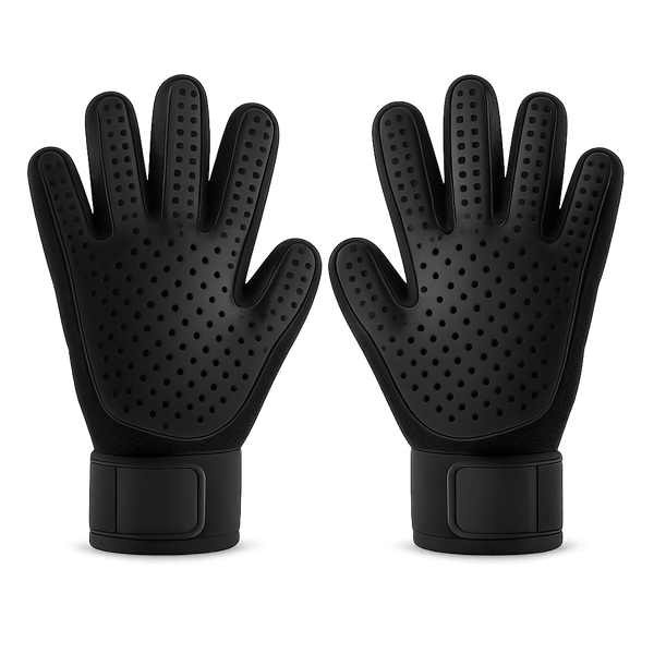 FurGlide Grooming Gloves - Black