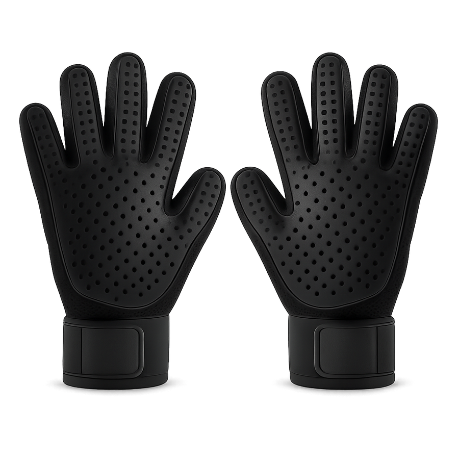 FurGlide Grooming Gloves - Black